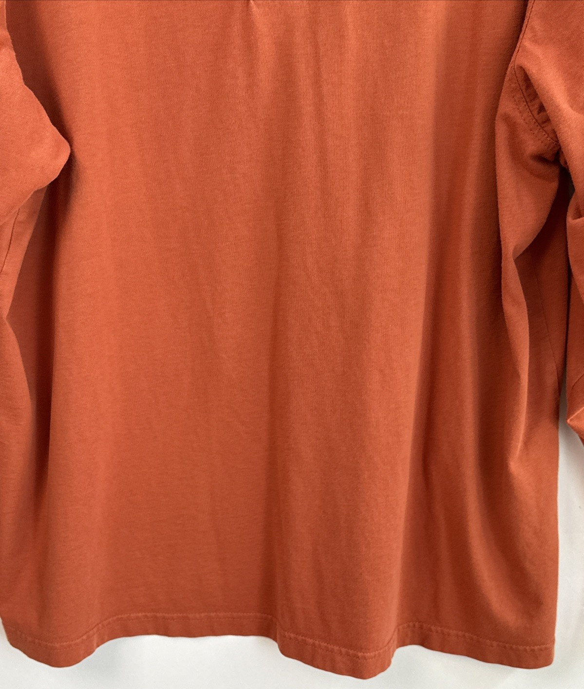 LL BEAN Carefree Unshrinkable Henley Shirt Pullover Rust Clay Mens Size XL gallery