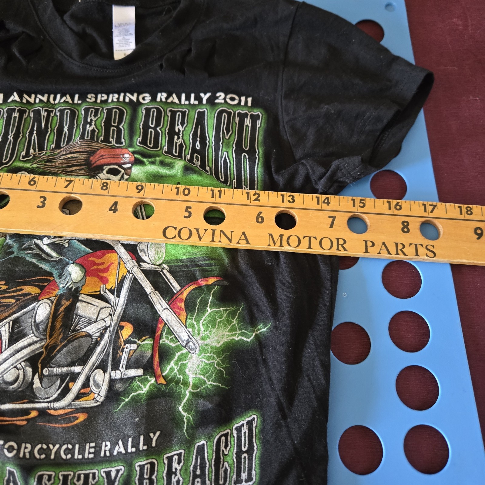 13th Thunder Beach Bike Week Panama City Beach T-Shirt Black Motorcyle Size S gallery
