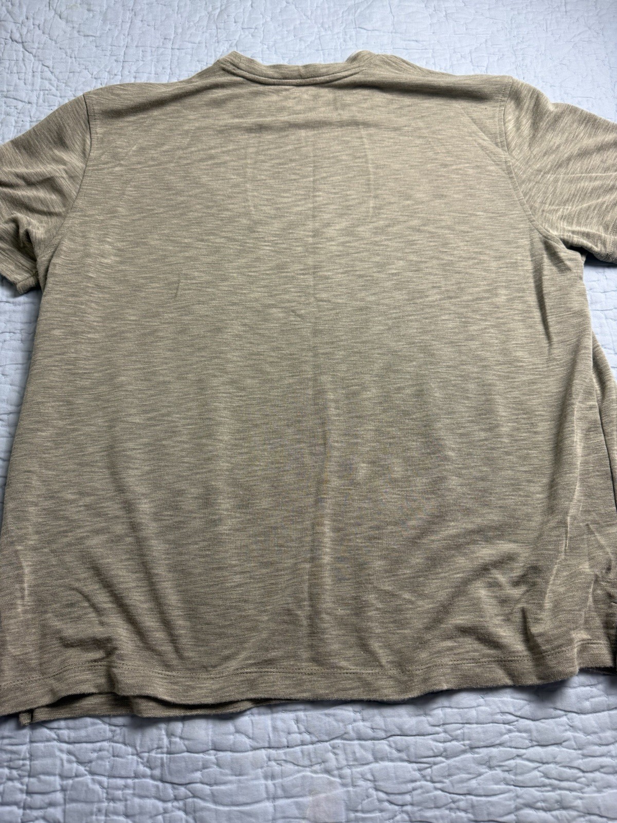 Van Heusen Shirt Mens XL Beige Rayon Blend Crewneck Short Sleeve Casual Top gallery