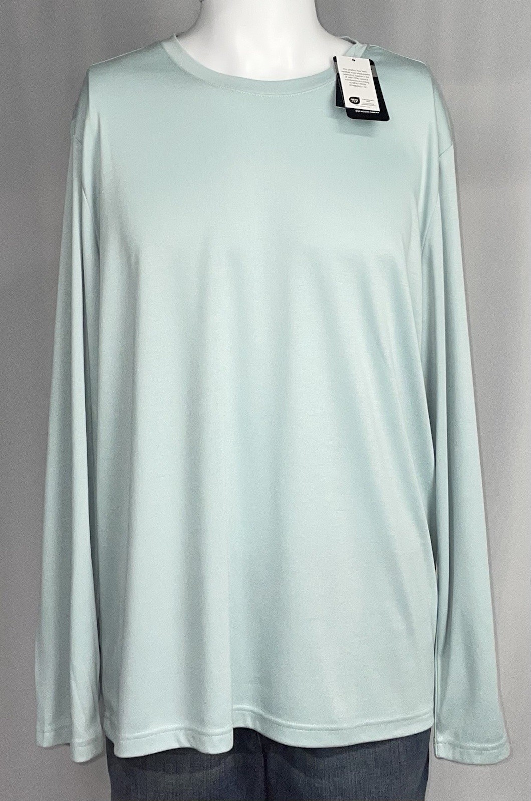 Alfani Stretch Men's Solid Crewneck Longsleeved Performance Shirt Cloud Blue New gallery