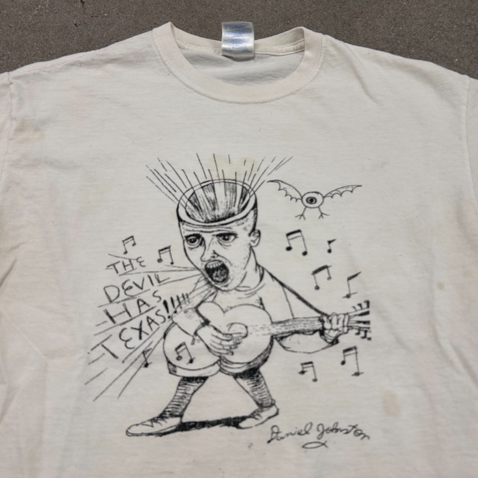 Vintage y2k Worn in Thrashed Daniel Johnston Band Tee T Shirt Grunge gallery