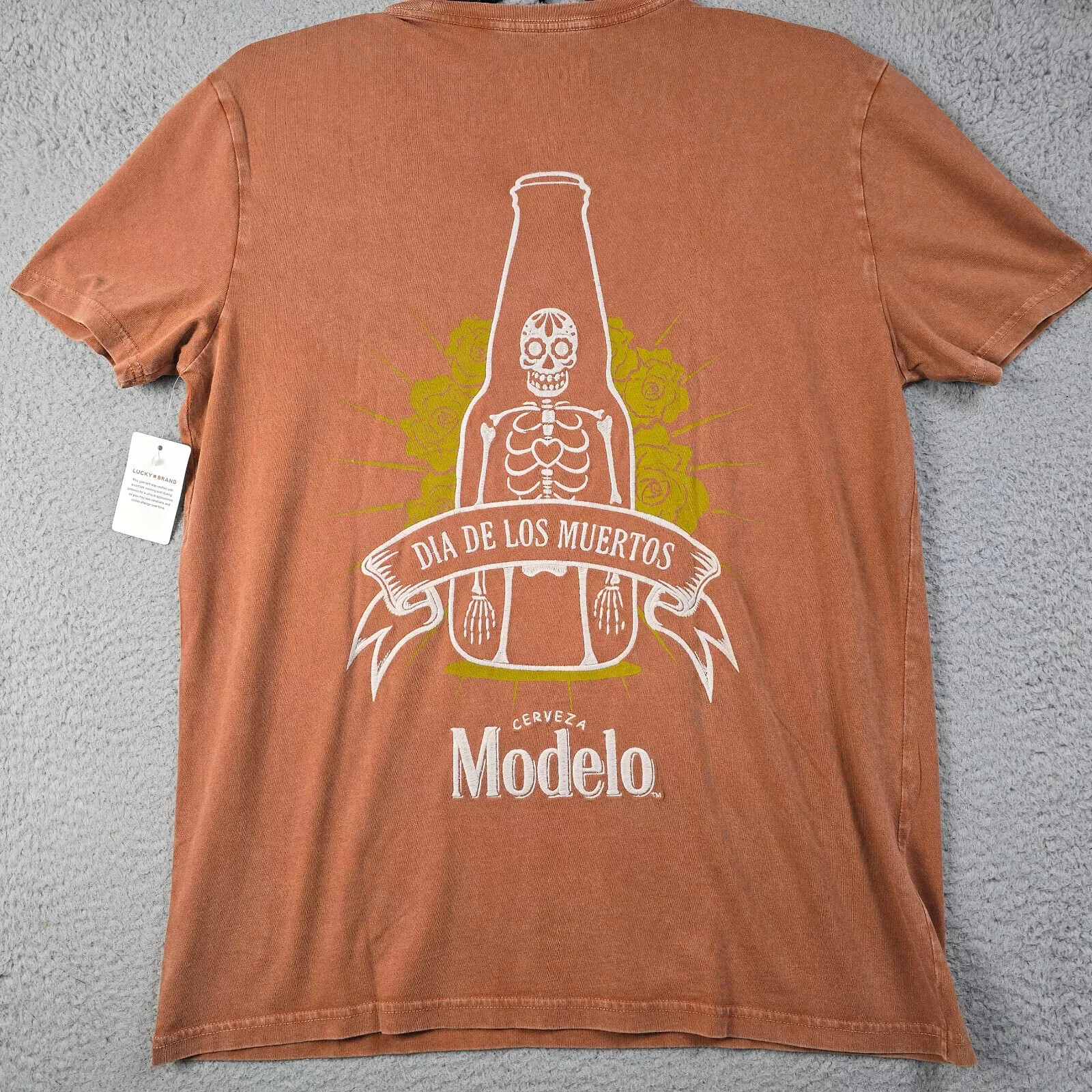 Lucky Brand Modelo Beer T Shirt Men Large Orange Mexican Cerveza Lager Retro NWT gallery
