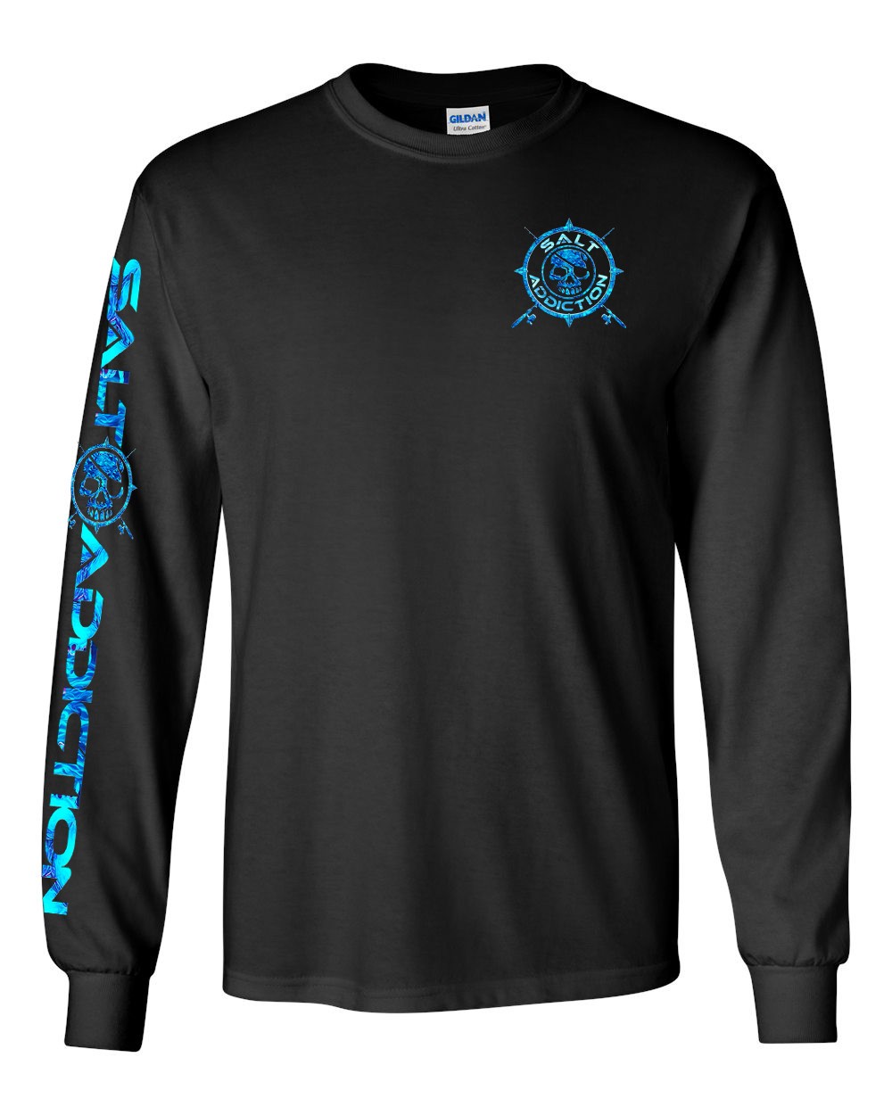 Salt Addiction Logo T Shirt Fishing Long Sleeve Nautical Compass Cotton gallery