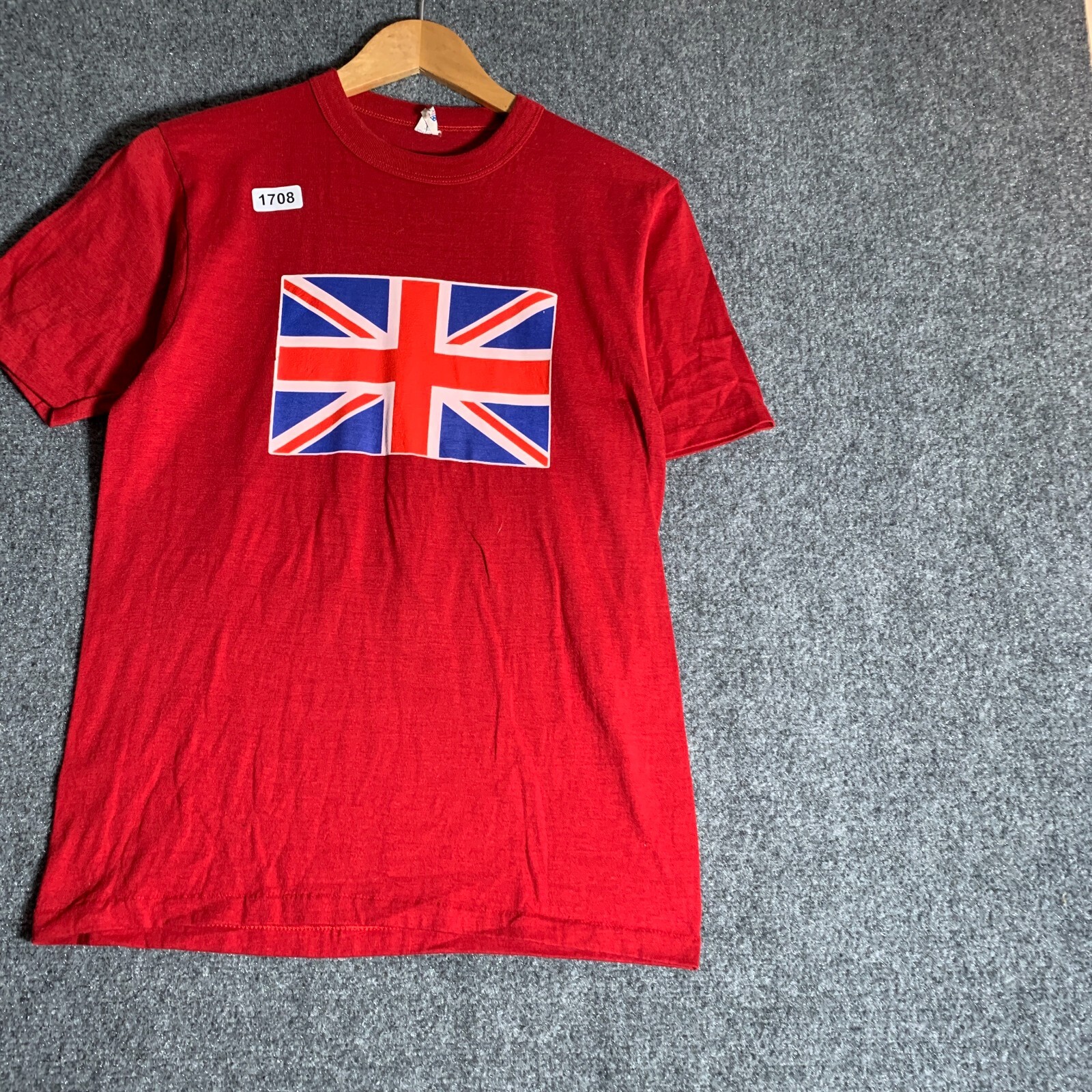 United Kingdom Shirt Adult Size Large Red Short Sleeve Men's Tourist 90's gallery