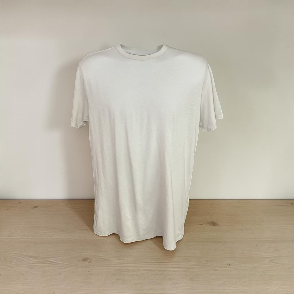 rag & bone Crew Neck Short Sleeve T-Shirt Cream Off- White Solid Men’s Size M
