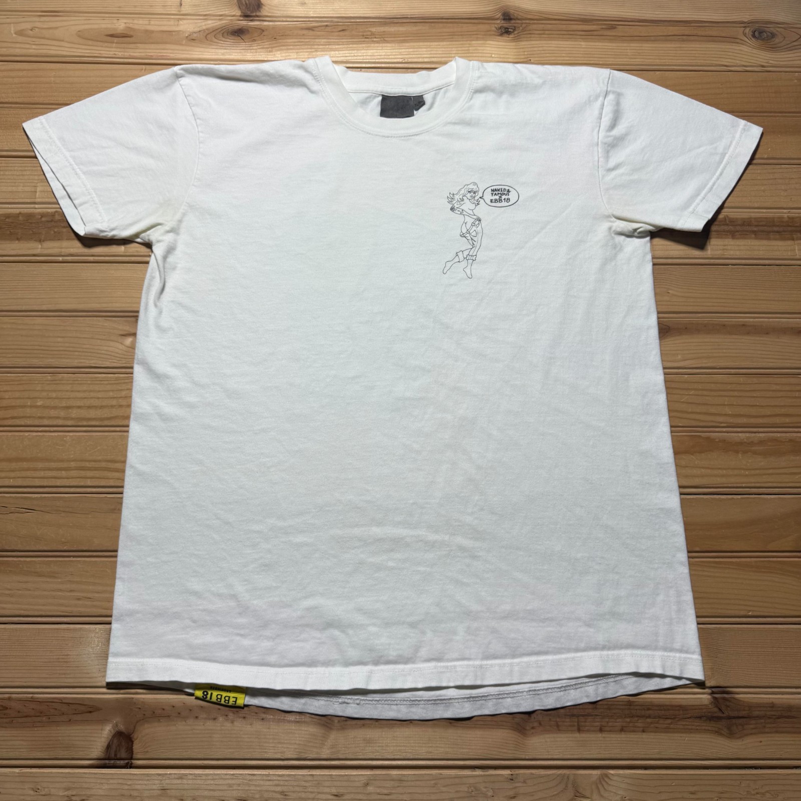 Y2K Naked & Famous Denim x EBB18 Japanese Selvedge Pinup Girl Graphic T-Shirt XL gallery