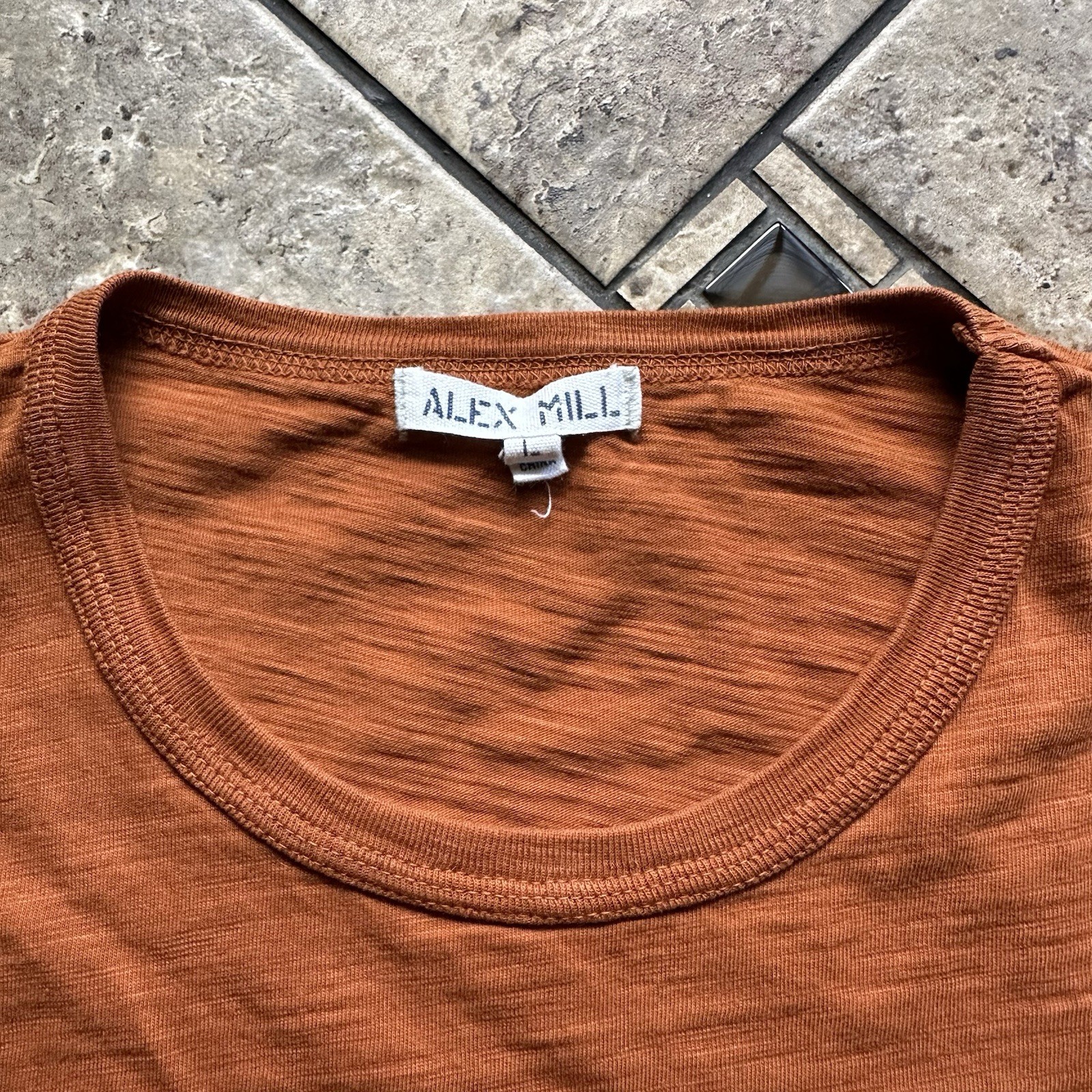 Alex Mill Tee Shirt Mens Large Short Sleeve Burnt Orange 100% Cotton gallery