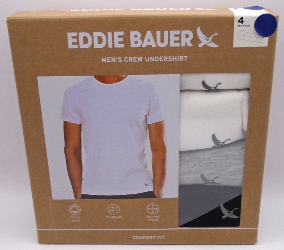 NEW MEN'S "EDDIE BAUER 4 PACK COTTON BLEND CREW NECK SHIRT UNDERSHIRT" Choose! gallery