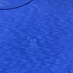 American Eagle T-Shirt Mens Medium Blue AE Legend Athletic Fit Slub Knit Logo