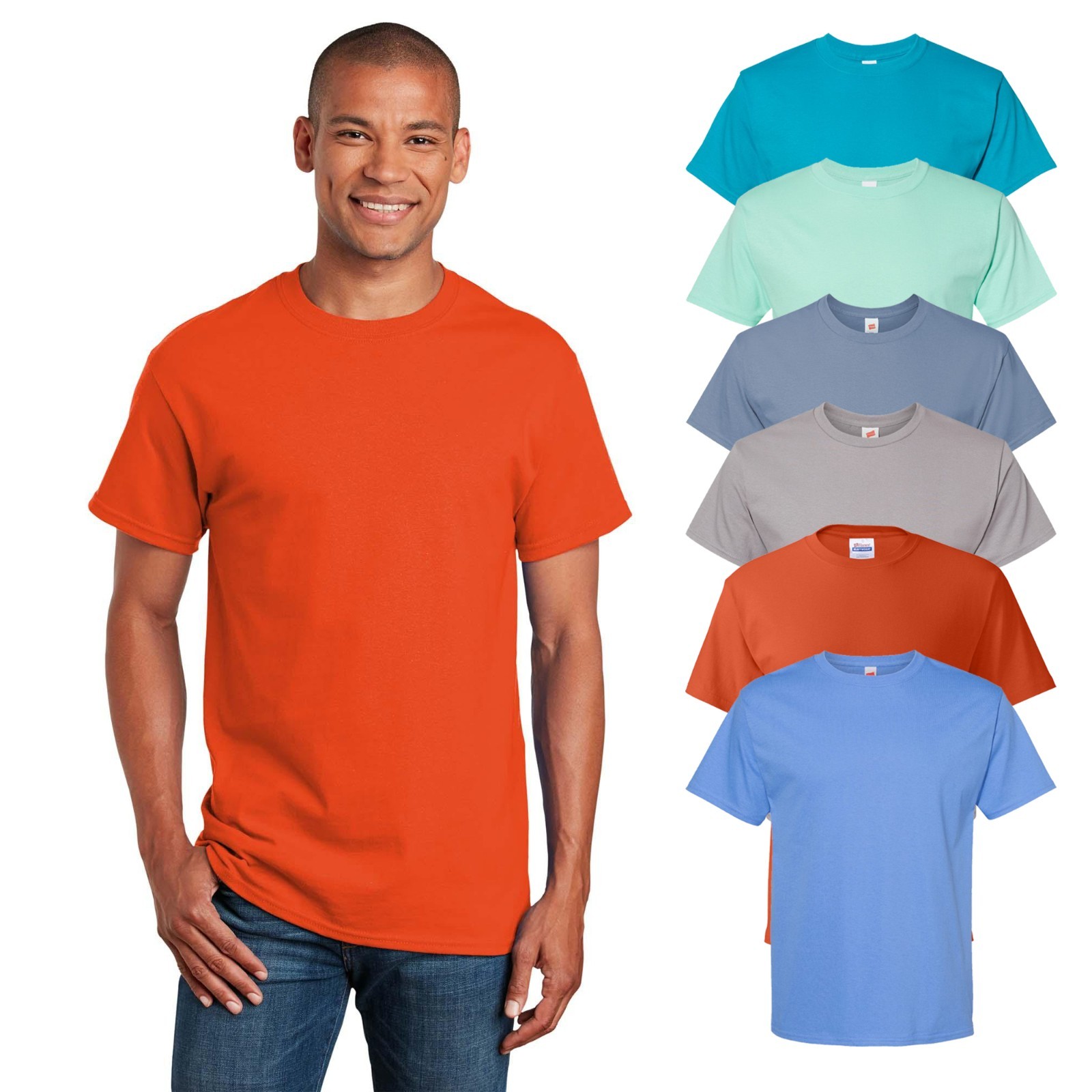 Hanes Men’s Essential-T T-Shirt, Mix Color Pre-Shrunk Cotton, S-5XL, Classic Fit