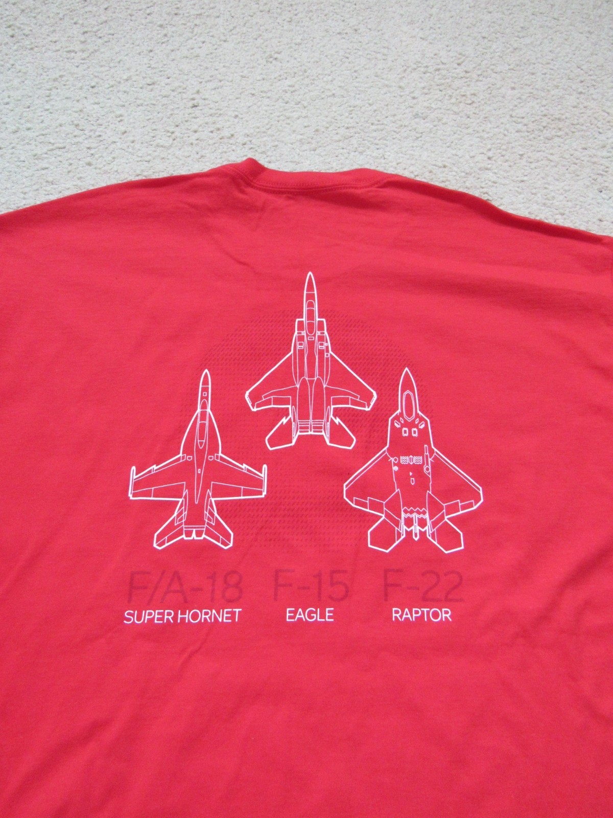 Boeing F-15 Eagle F-18 Hornet F-22 Raptor T-Shirt XL Tactical Fighter Red NEW gallery