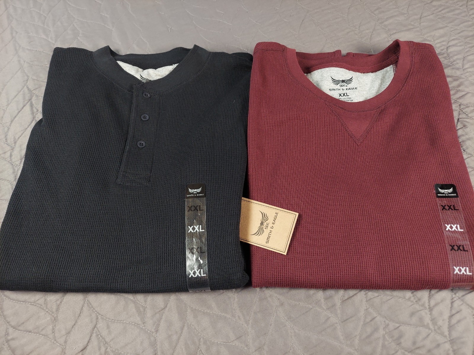 Set Of 2 Thermal Shirts Mens 2XL Waffle Knit Long Sleeve Warm Big And Tall NWT