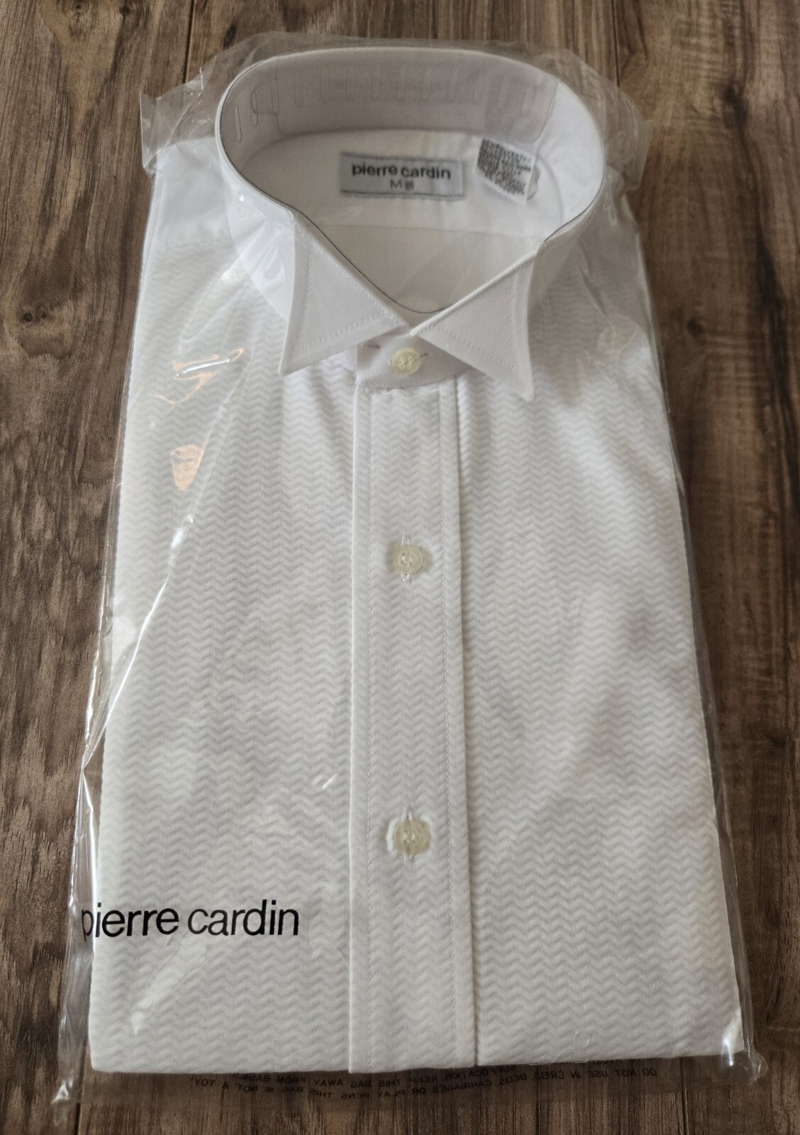 NEW Pierre Cardin Dress Shirt White Long Sleeve Size-M 32/33 (i7