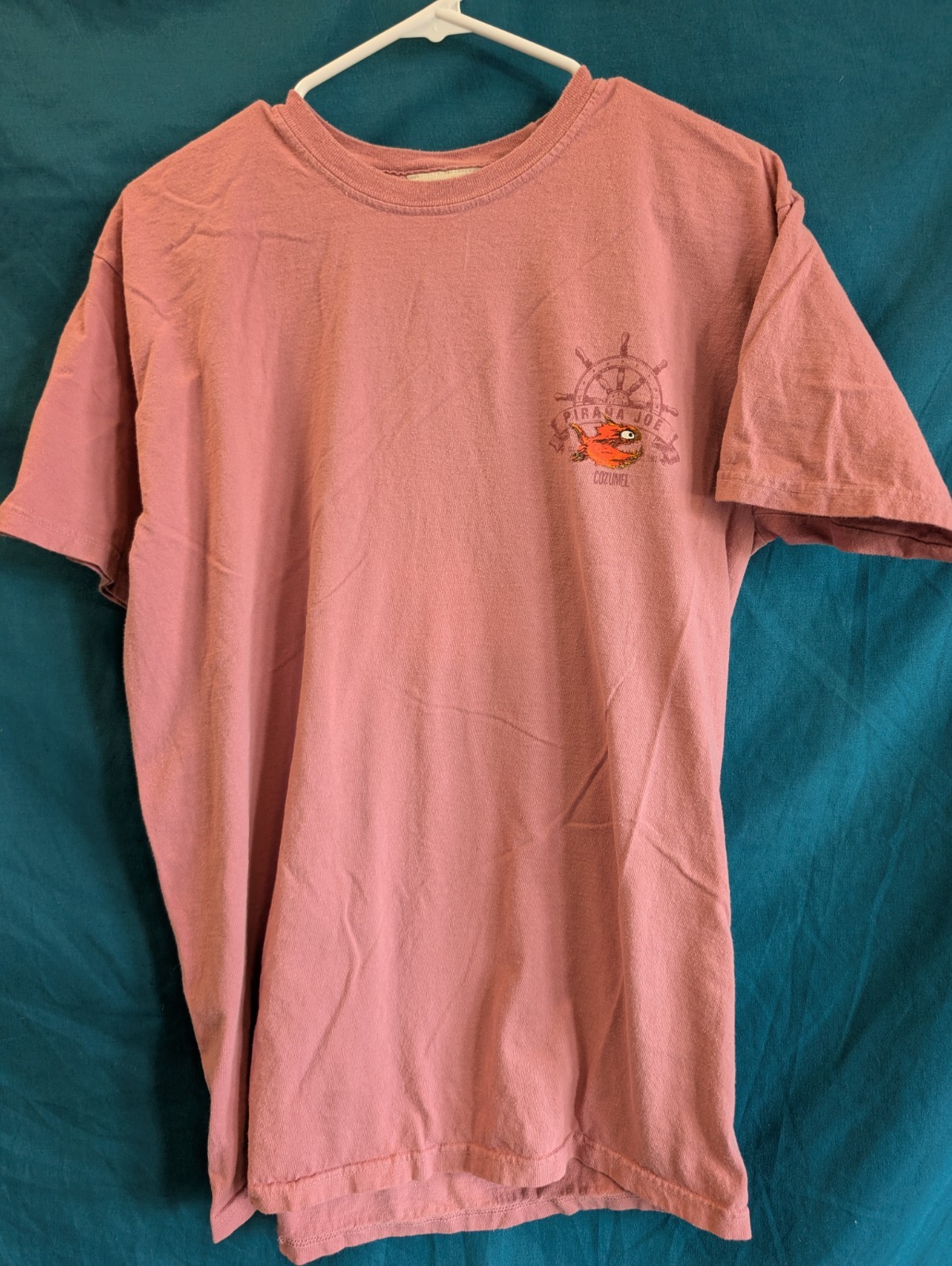 Pirana Joe Cozumel Mexico Tee M Pink Cartoon Piranha Fish Tourist Graphic Shirt gallery