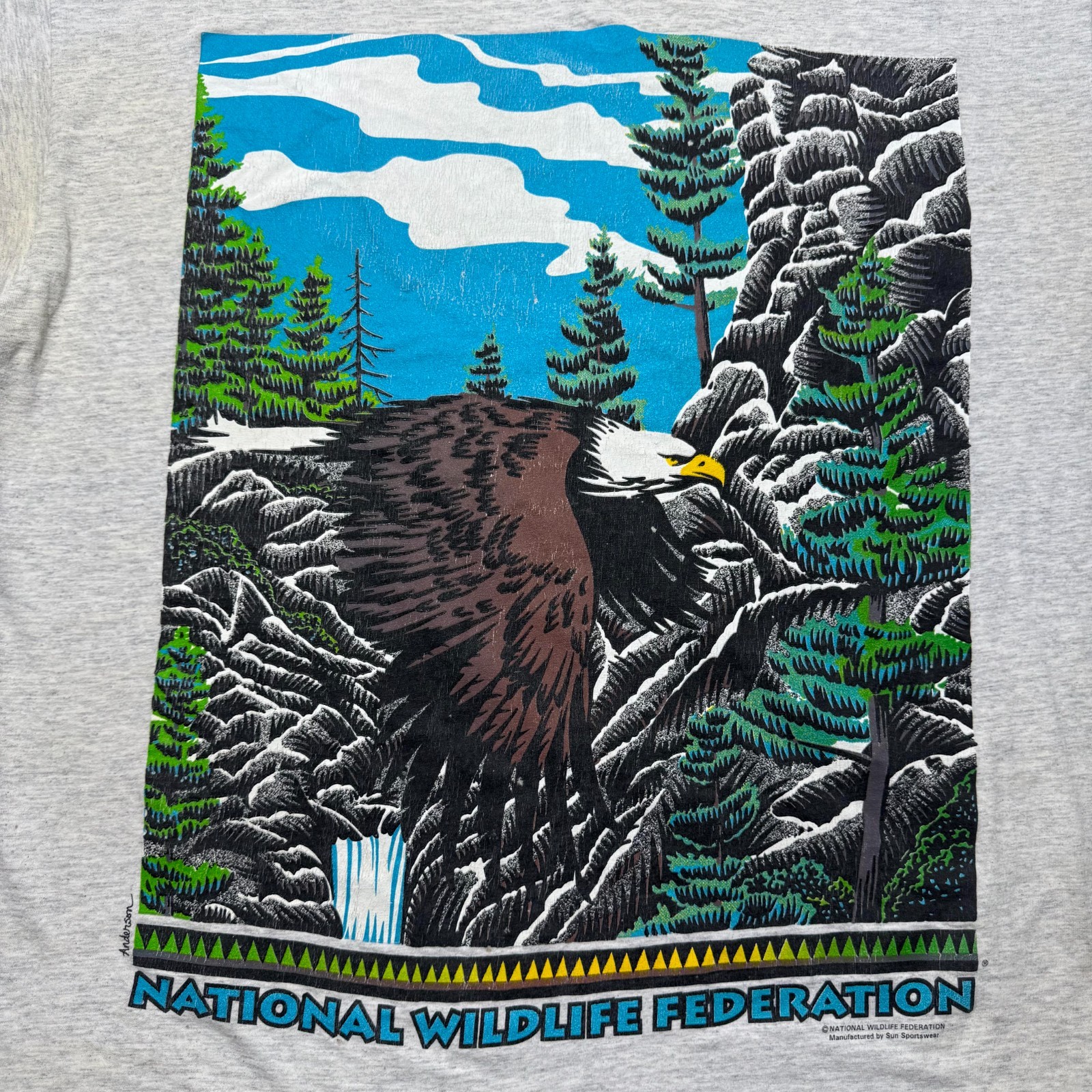 Vintage 90s National Wildlife Federation Eagle Nature Graphic T-Shirt USA - 2XL gallery