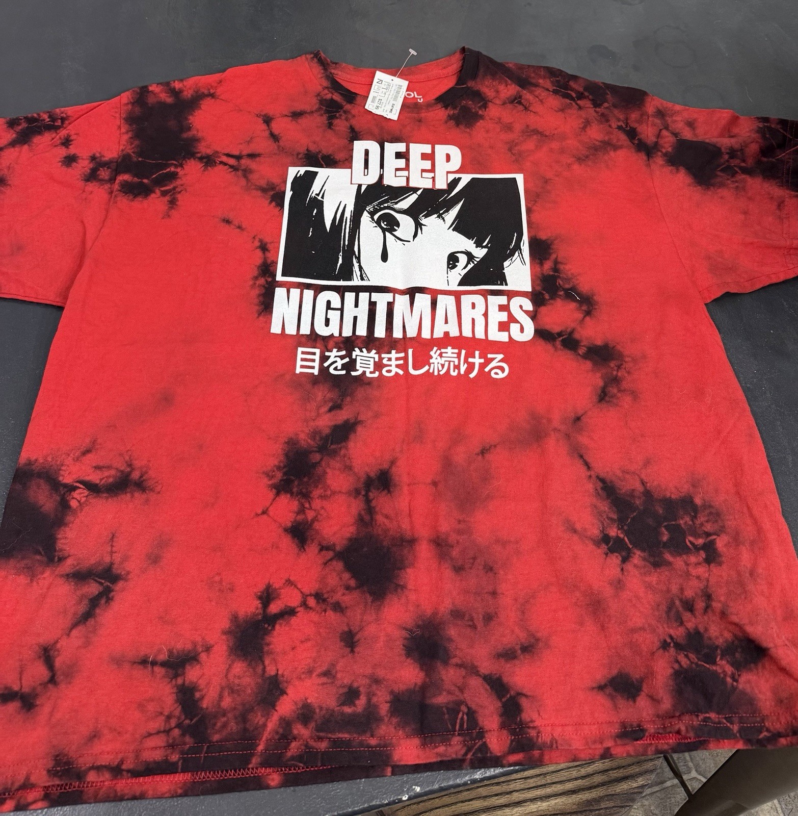 Vitriol Shirt Mens XXL Red Black Anime Deep Nightmares Stay Awake Tie Dye gallery