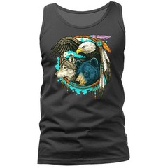 Native American-Inspired Eagle Bear Wolf Dreamcatcher Animal Tank Top