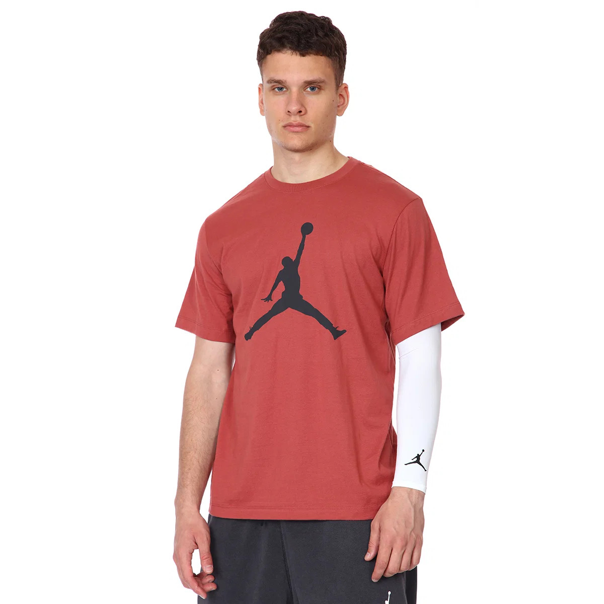 Nike Air Jordan Jumpman Logo Tee Mens T-Shirt Red Size L Casual Top gallery