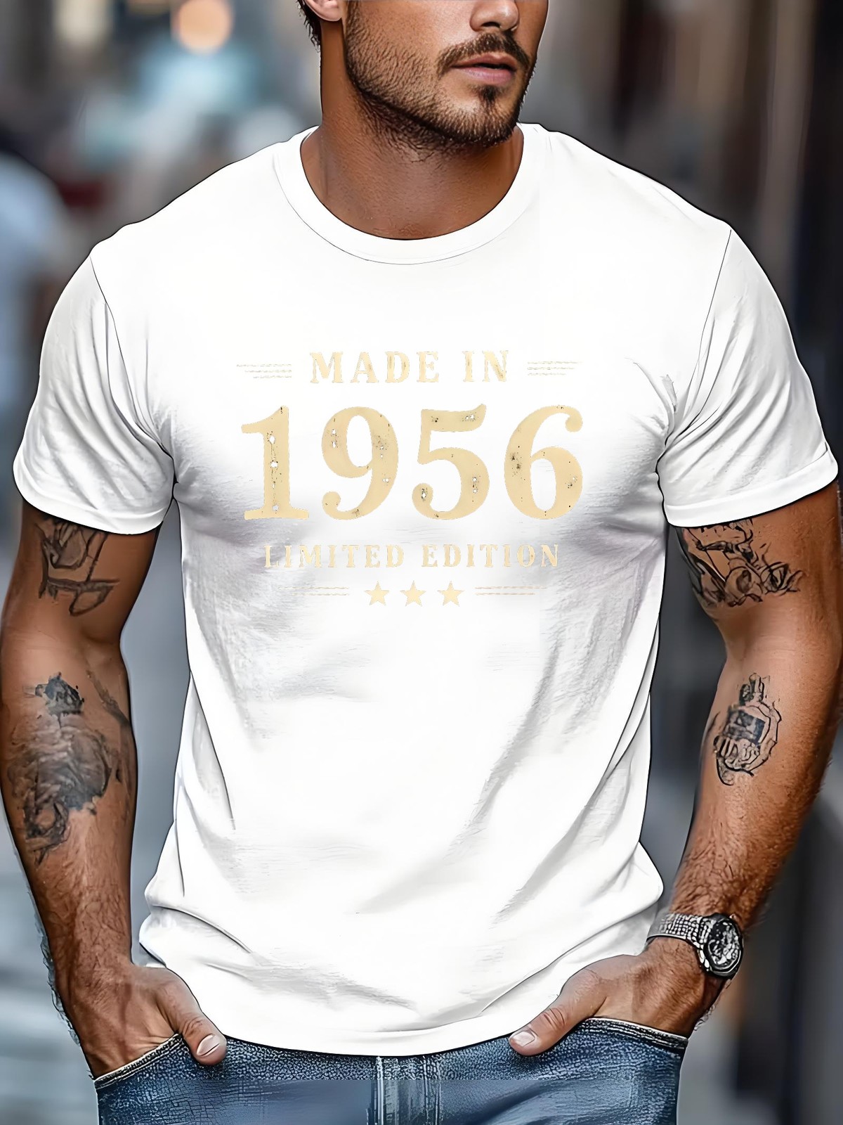 1956 Vintage Limited Edition Graphic T-Shirt Retro Year Star Design Tee