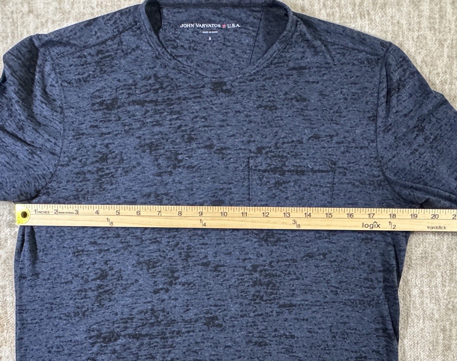 John Varvatos Mens Blue and Black Lightweight Long Sleeve Tee Shirt Size S gallery