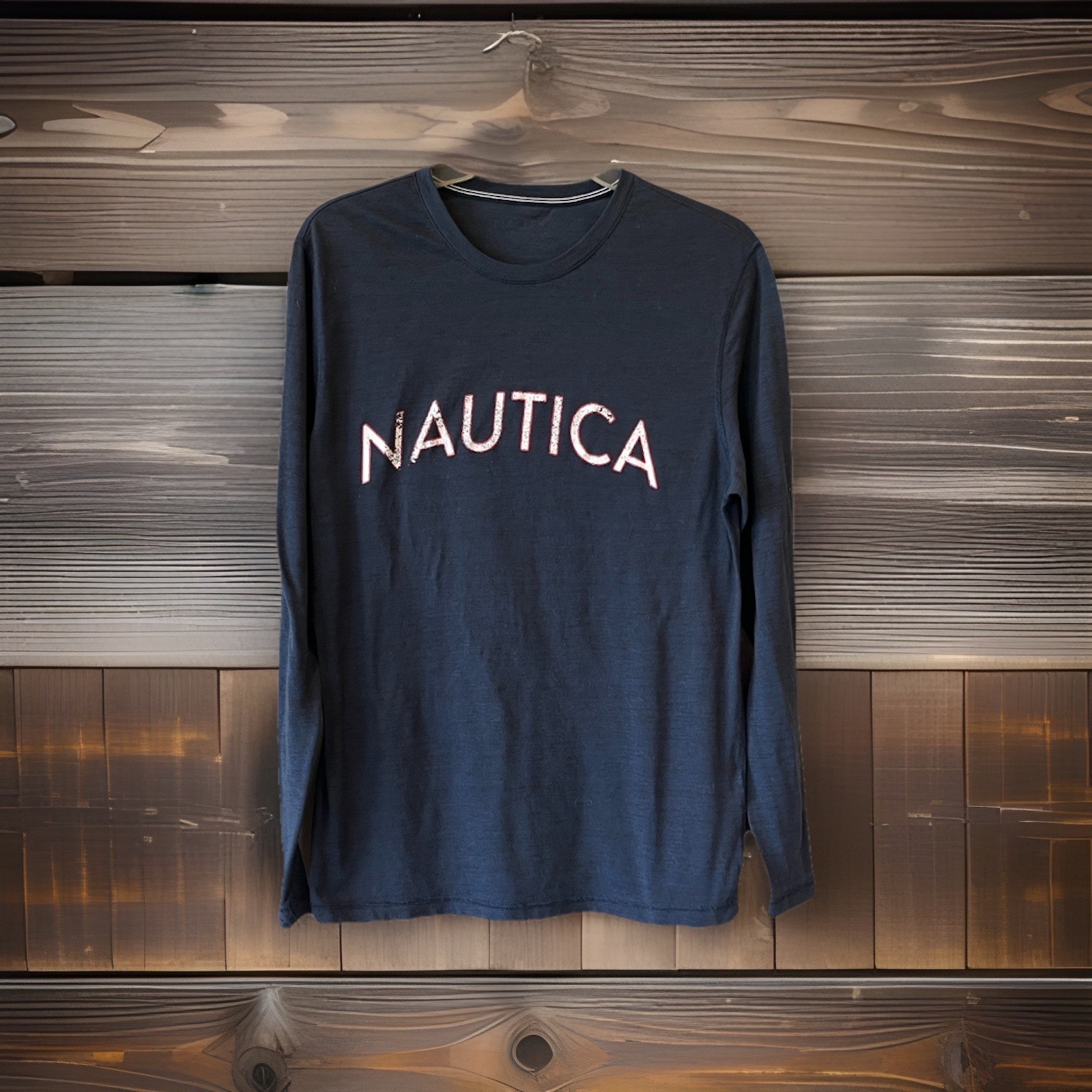 Nautica Navy Blue Lightweight Long Sleeve Shirt Men’s Medium gallery