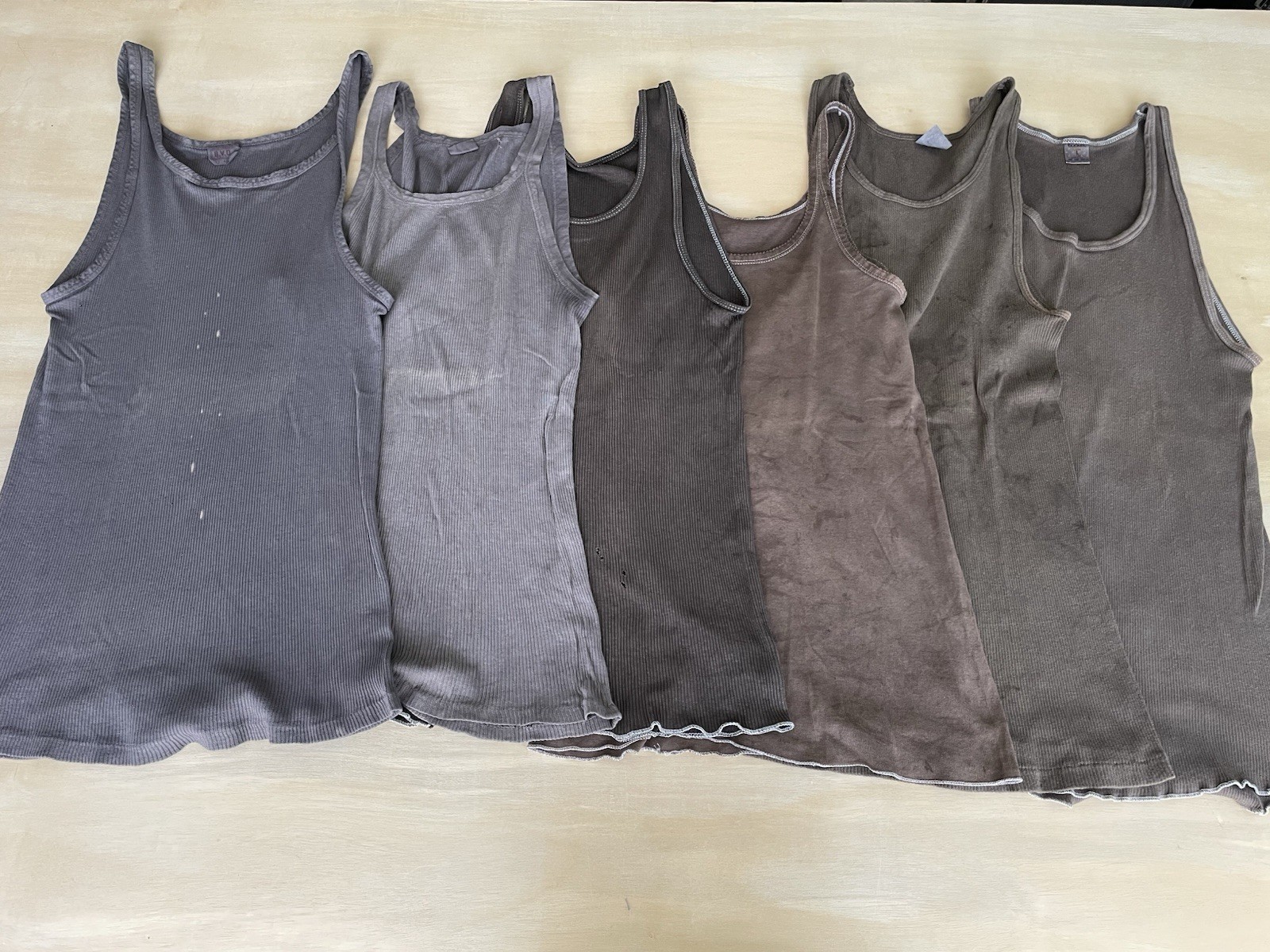Bundle of 6 vintage overdyed distressed tank tops size L