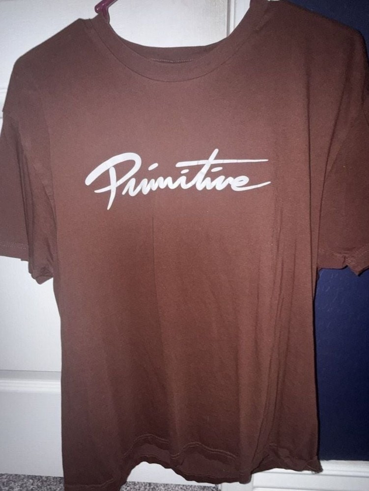 Primitive Skateboarding front Script Graphic T-Shirt – Chocolate Brown
