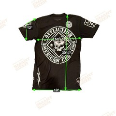 Y2K Affliction Tee Skull L Black Live Fast Death Rider Motor Club Sheer Shamrock