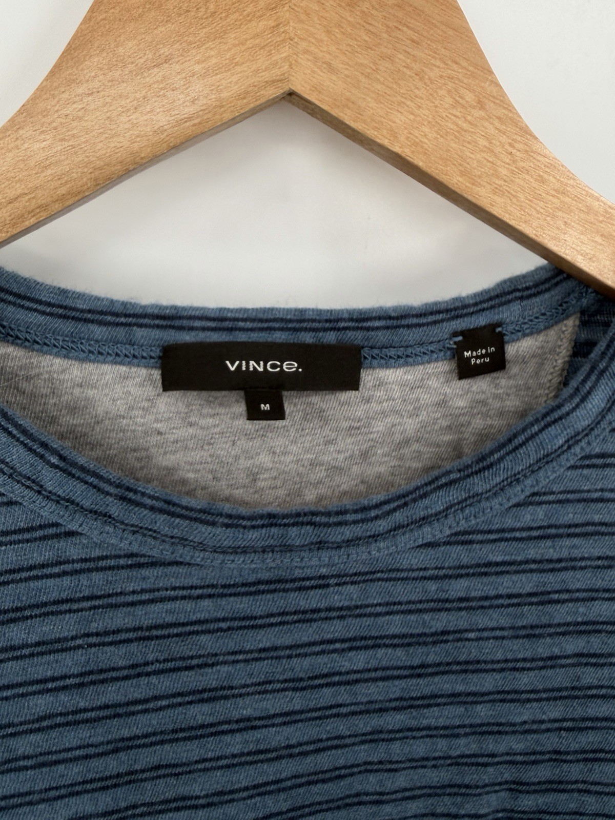 Vince Men’s Striped Double-Knit Pima Cotton Long-Sleeve T-Shirt Size Medium gallery