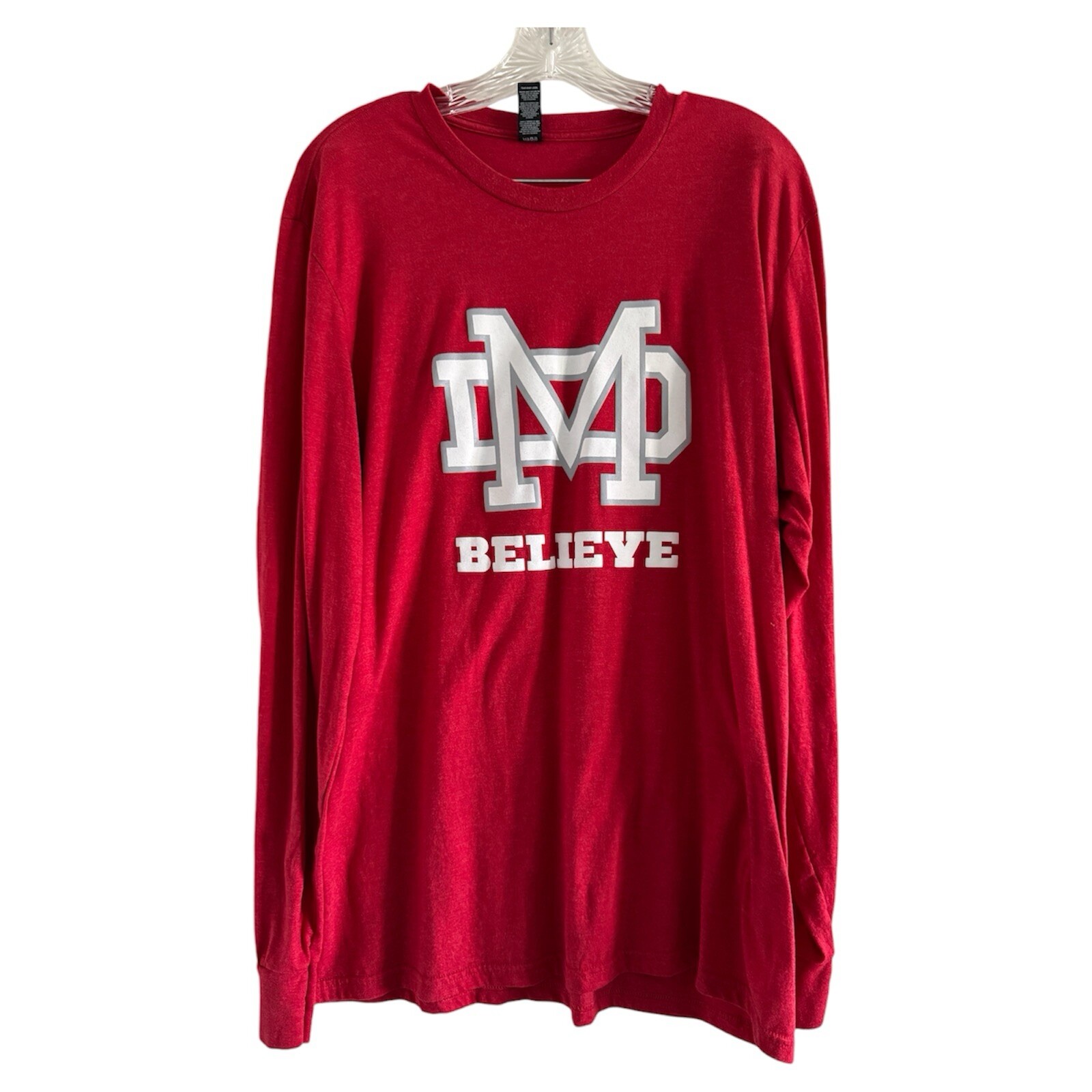 MATER DEI HIGH SCHOOL Men’s Red MD BELIEVE Long Sleeve T-Shirt (X-LARGE) gallery