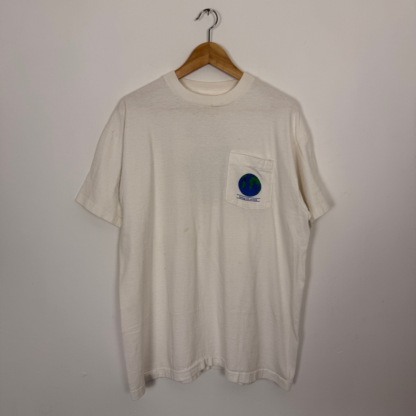 Vintage 90s WWF World Wildlife Fund Earth Animal Pocket Tee Shirt Single Stitch gallery