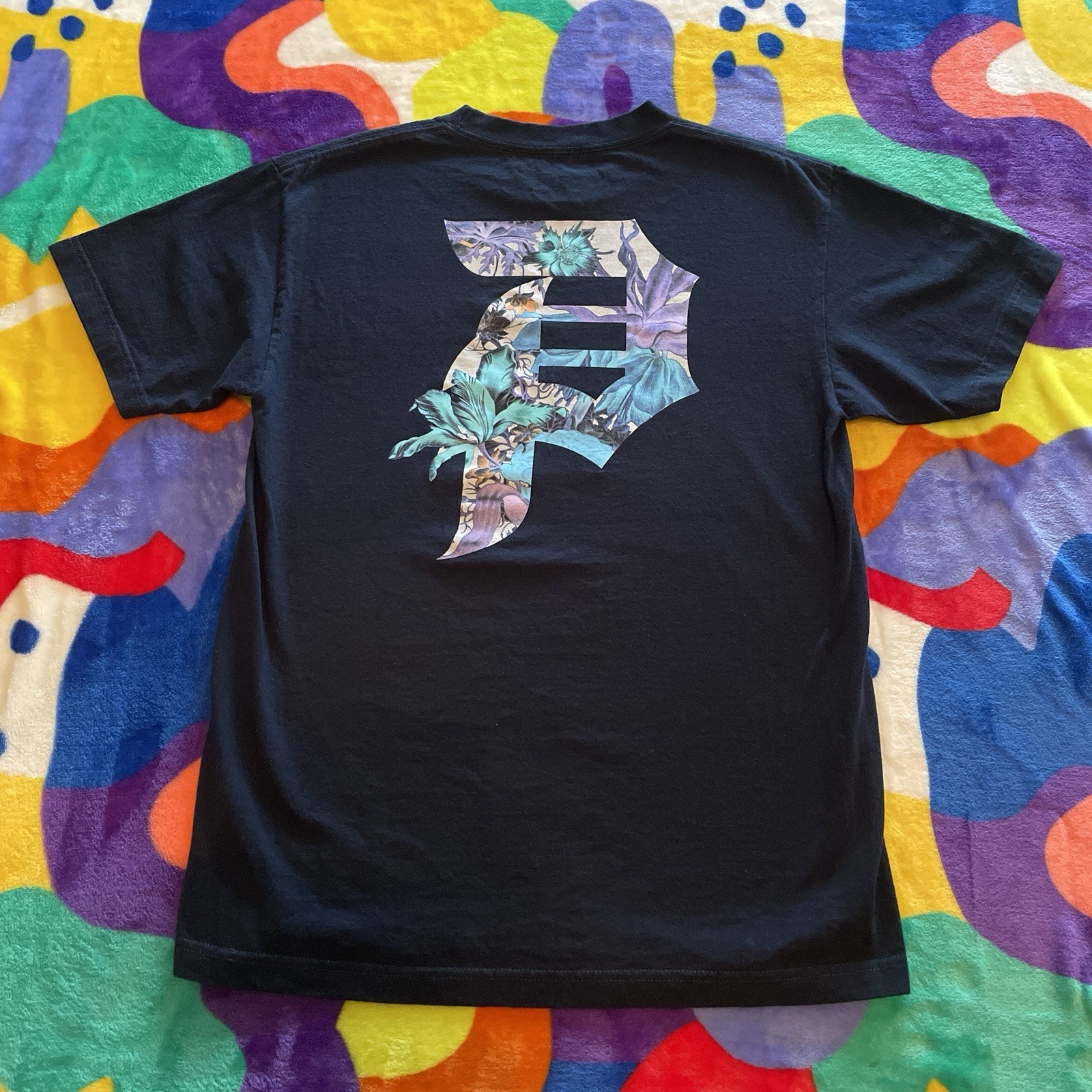 Primitive Apparel T-Shirt Men’s Medium Black Skateboarding Streetwear Floral Art gallery