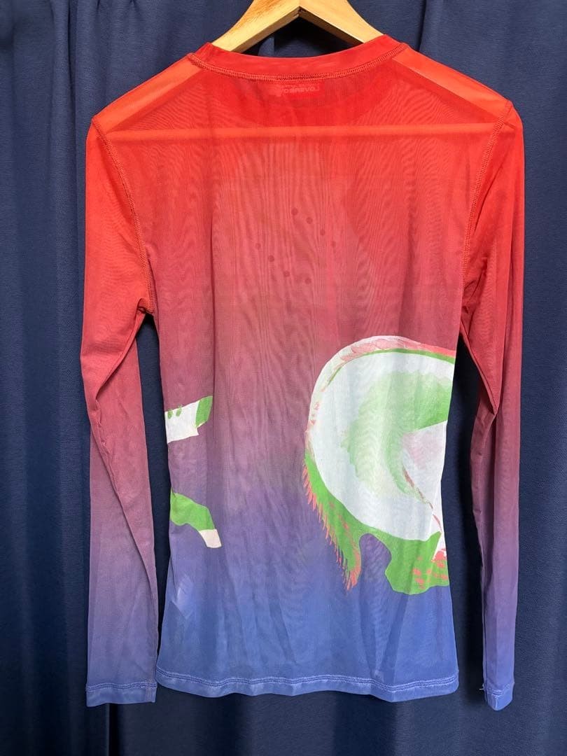 CHARLES JEFFREY LOVERBOY Graphic Semi-Sheer Shirt Red L From Japan gallery