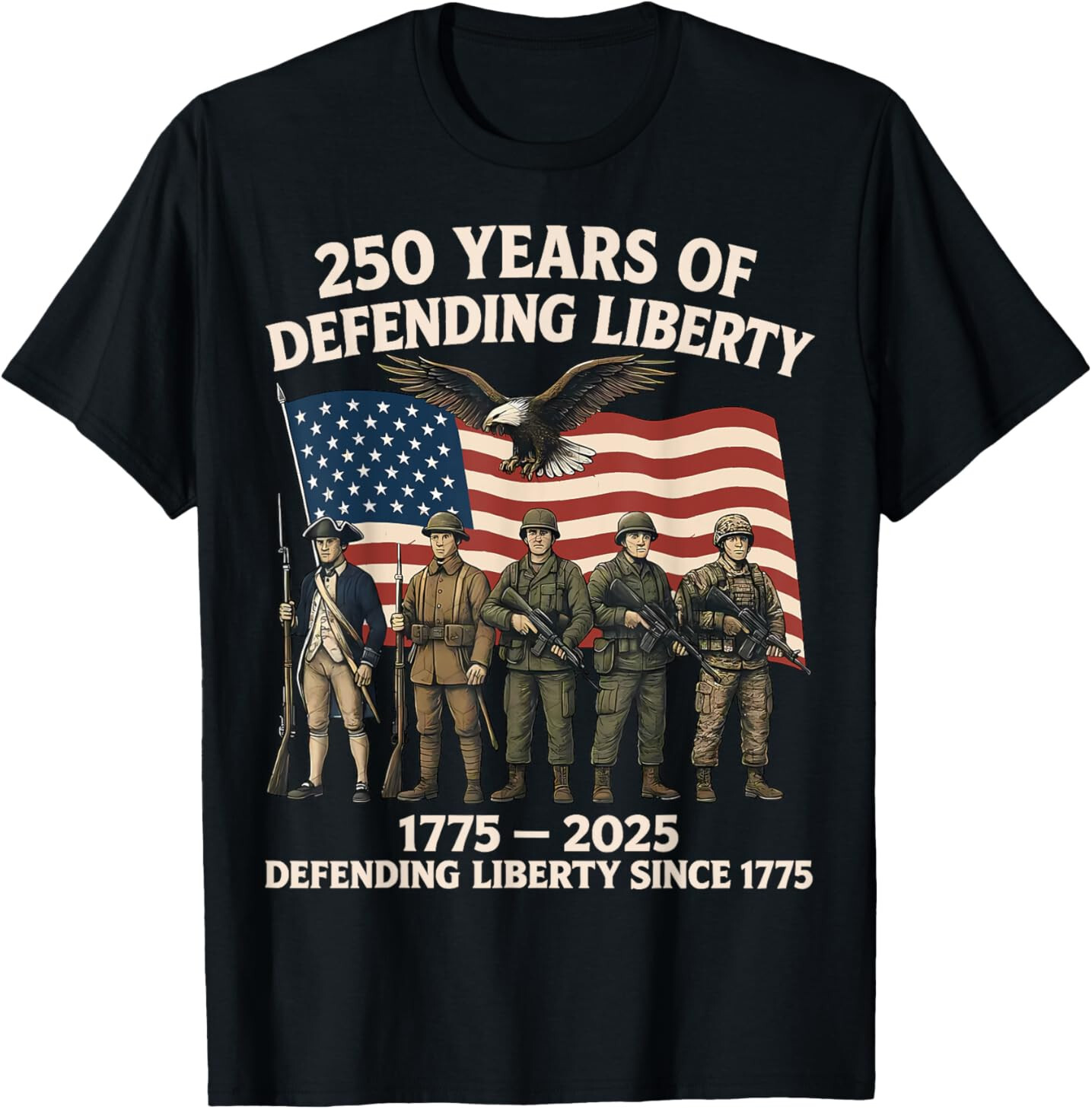 Patriotic USA Army Us Military Parade 250 Years Anniversary T-Shirt