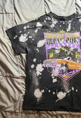 Death Row Records Bleached Tie Dye Sz M Black T-Shirt Low Rider Unisex