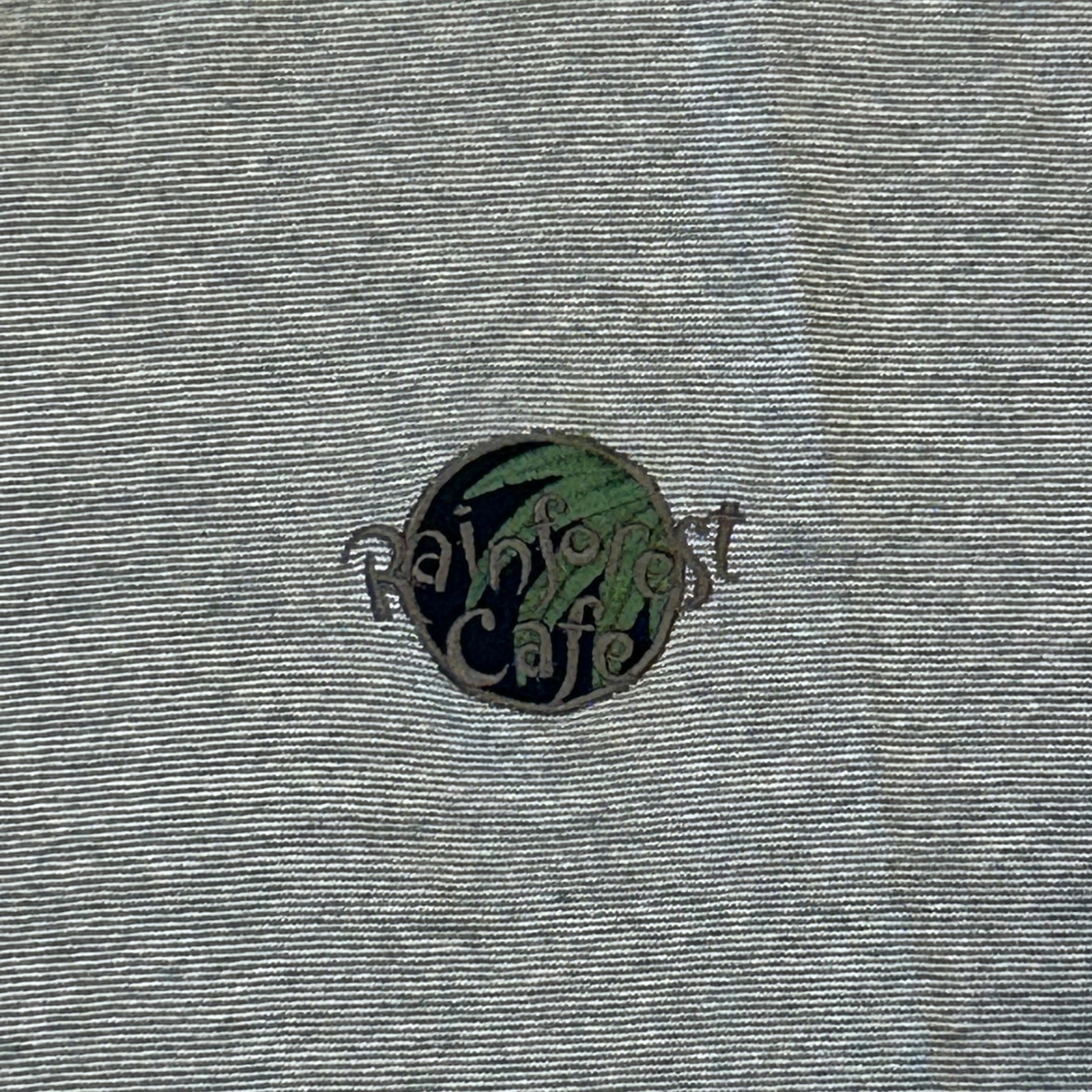 Vintage Rainforest Cafe Shirt Men XL Grey Stripe Graphic Tee Cotton Souvenir USA gallery
