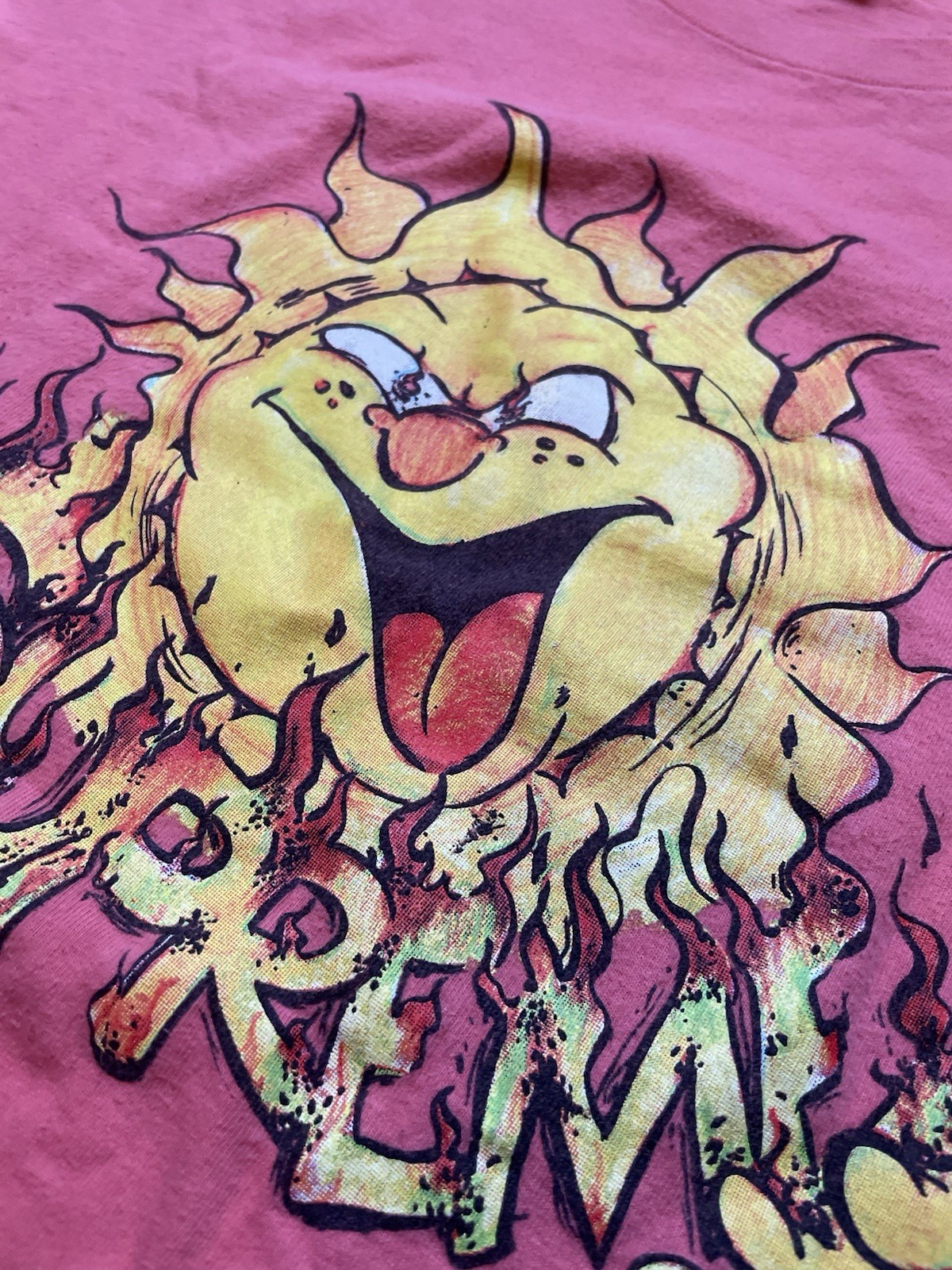 Supreme Sun Tee (M) Coral Graphic Shirt Made USA FW20 Streetwear Skater T Shirt gallery