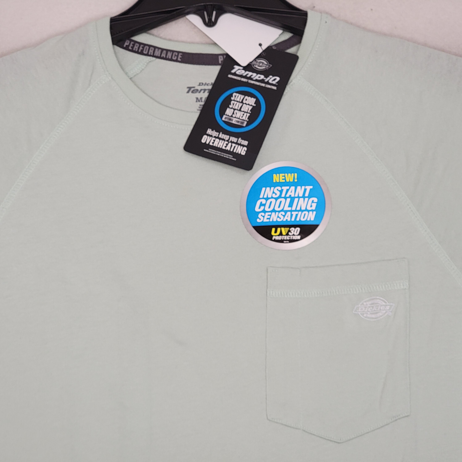 DICKIES Cooling Shirt Mens MEDIUM GREEN OUTDOORS WORK WEAR FAST DRY POCKET NWT gallery
