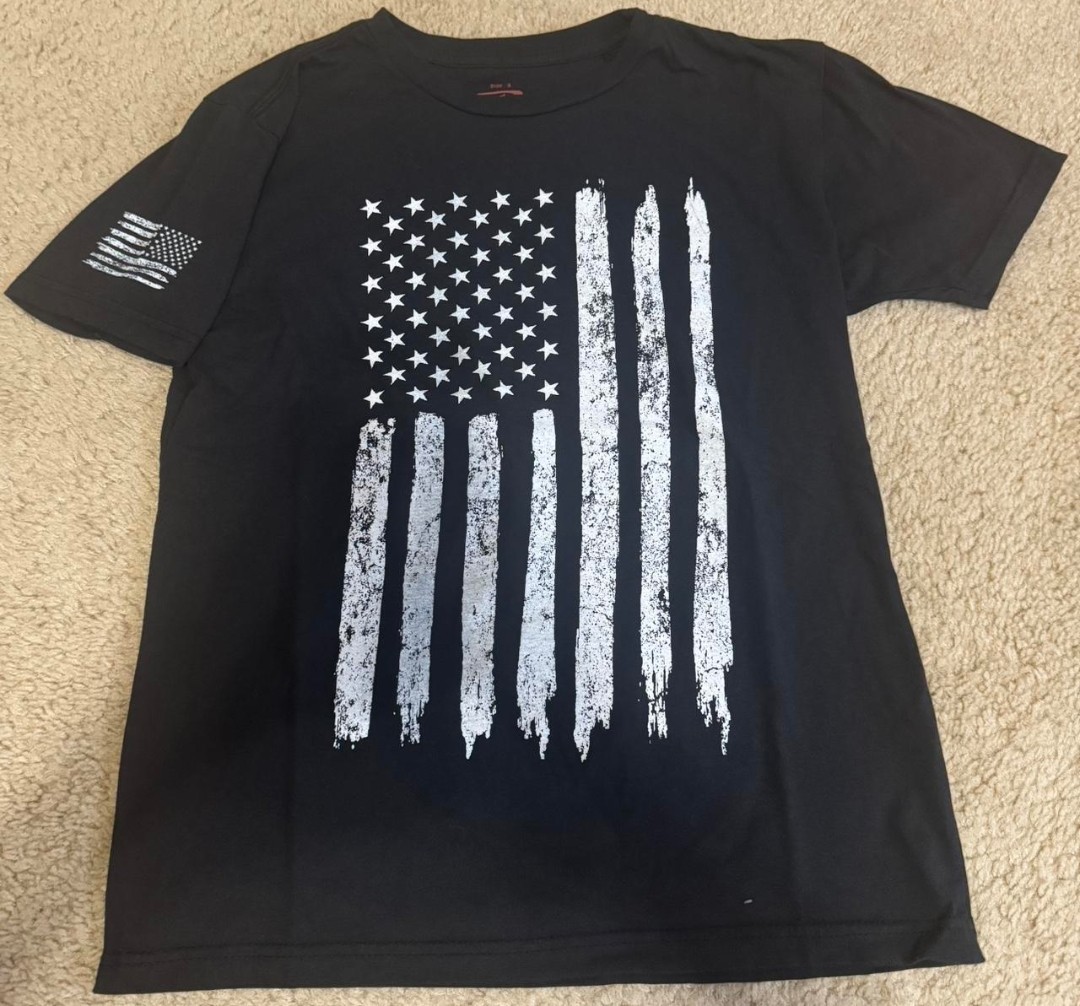 USA Flag Rothco Black Short Sleeve Cotton T-Shirt (Sz: Small)