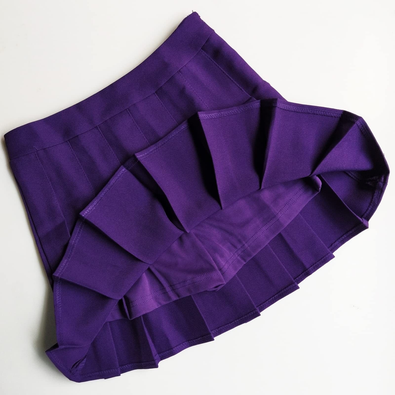 Women's High Waist A-Line Pleated Mini Skirt Short Tennis Skirt (Purple, S) gallery