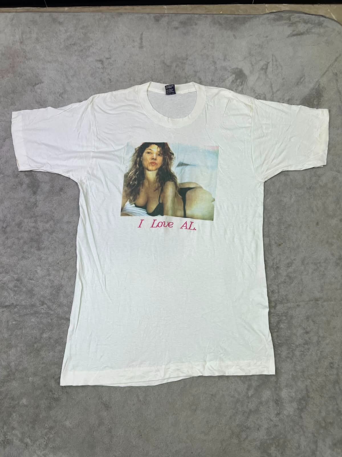 Vintage 1990s BVD Single Stitch I Love AL Graphic T Shirt White Made USA