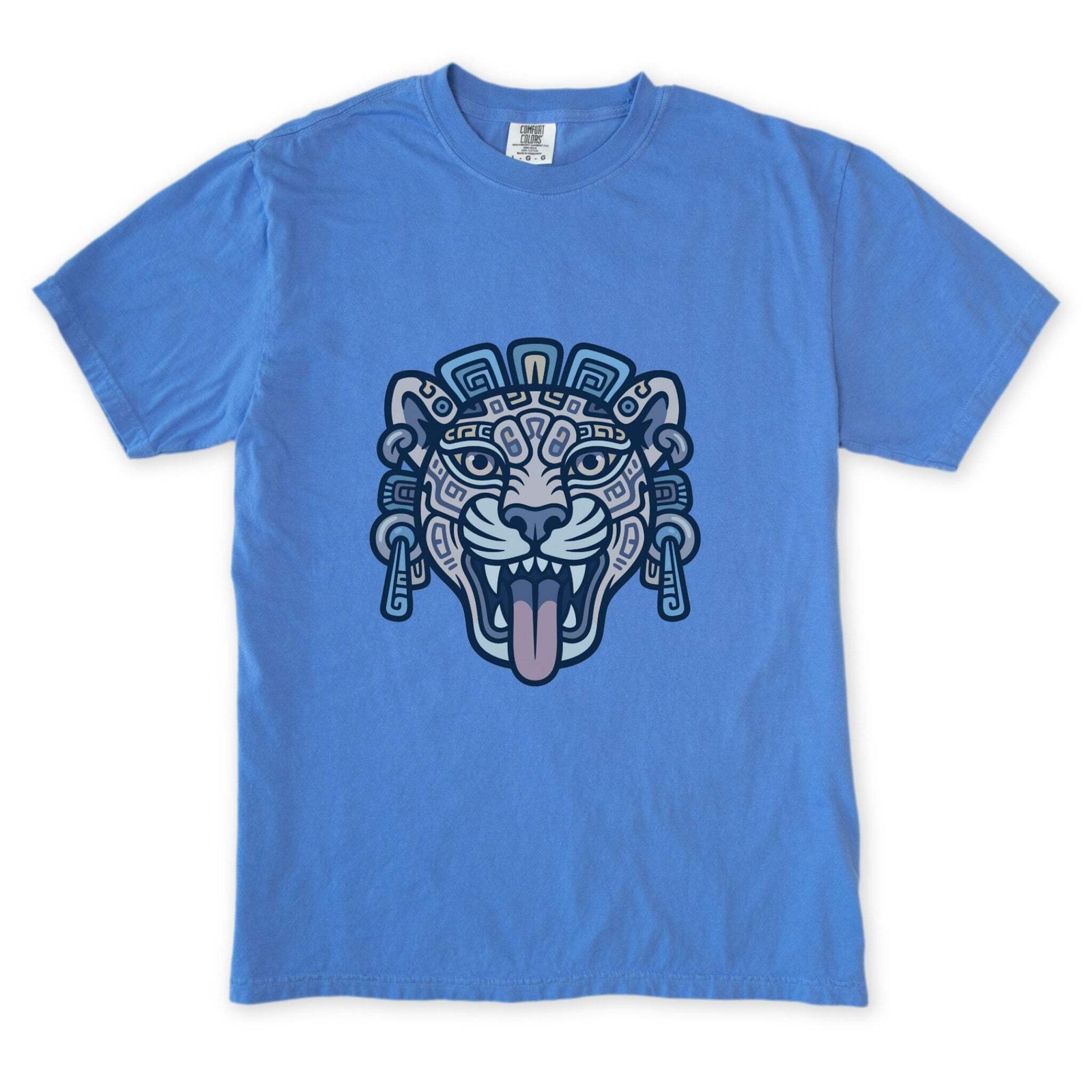 Mayan Jaguar Head T-Shirt | Ancient Tribal Mesoamerican Art | Comfort Colors gallery