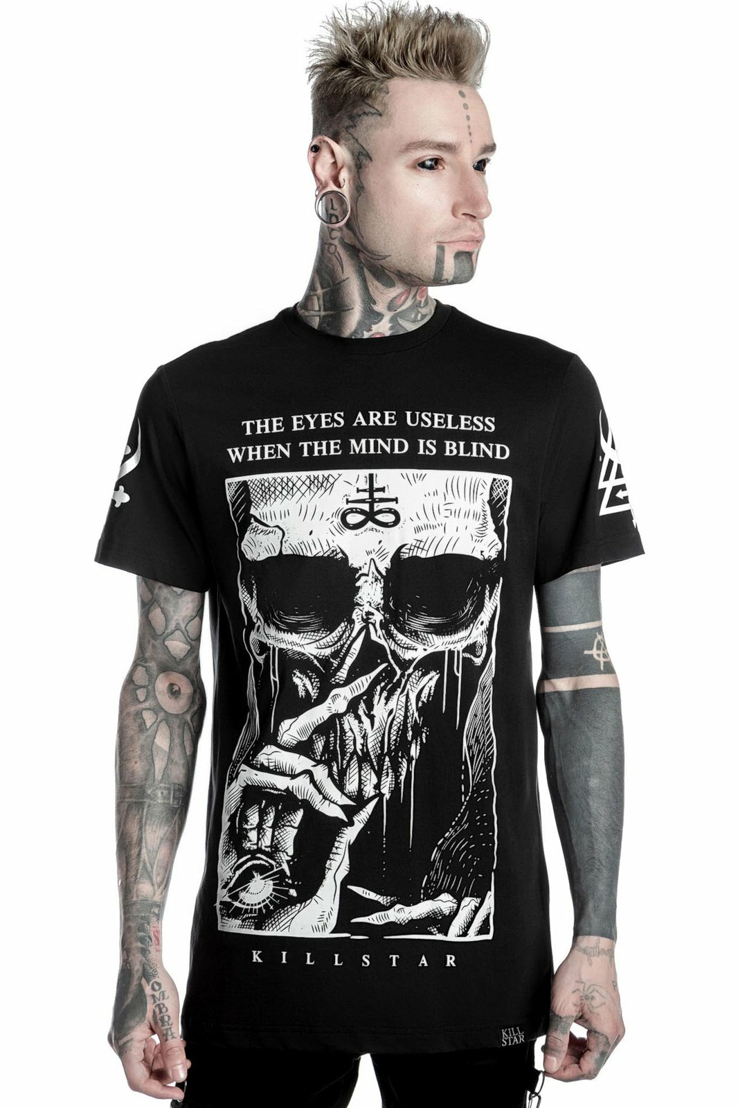 Killstar Blind Mind Goth Punk Skeleton Witch Symbols Skull T Shirt K-TSH-M-2546 gallery
