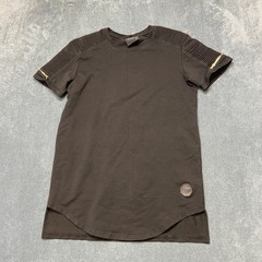 Project X Paris T-Shirt Mens Medium Black Short Sleeve Pleated Shoulder Detail
