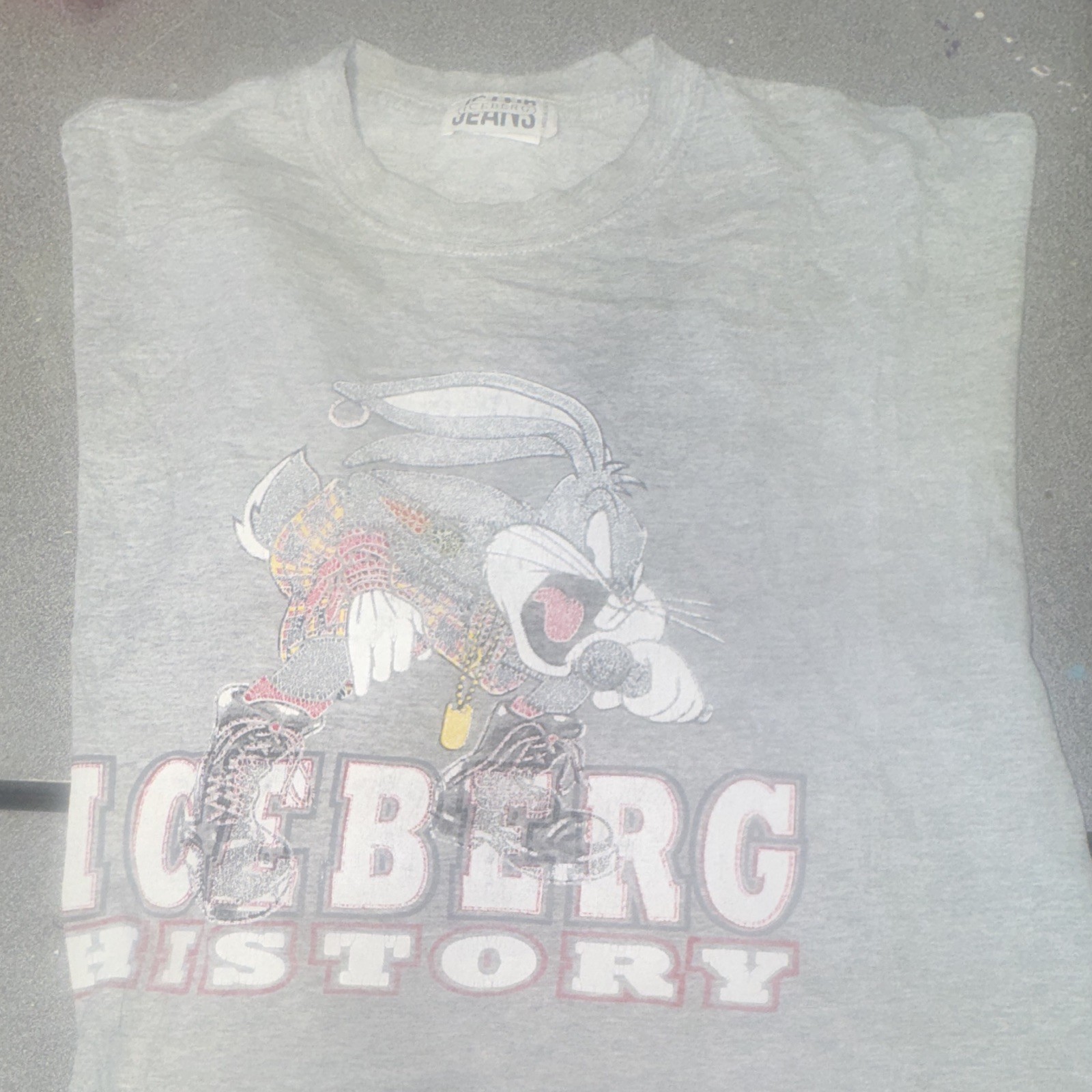 Iceberg Jeans Men’s Gray Bugs Bunny Looney Tunes Graphic Crew Neck T-Shirt 2XL