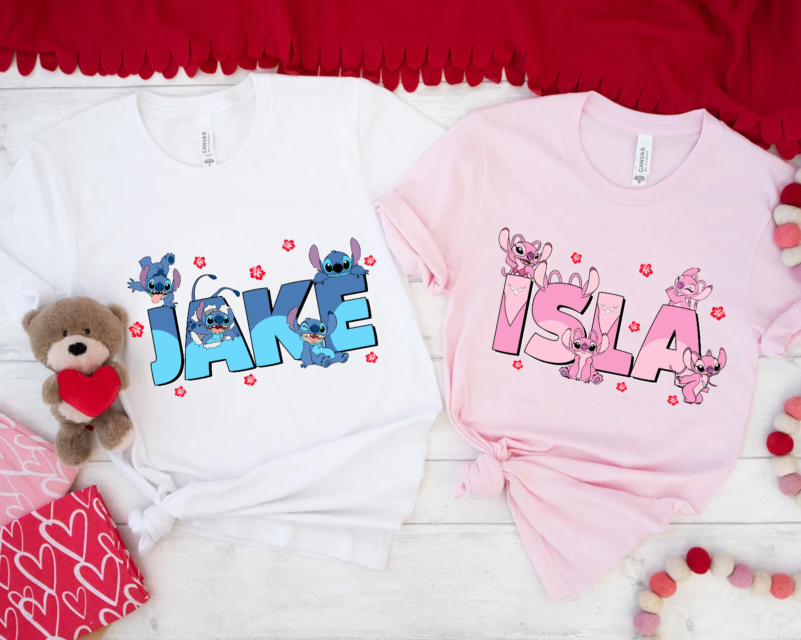 Custom Name Disney Stitch and Angel Kid Name Unisex Adult Kid Shirt 320111086 gallery