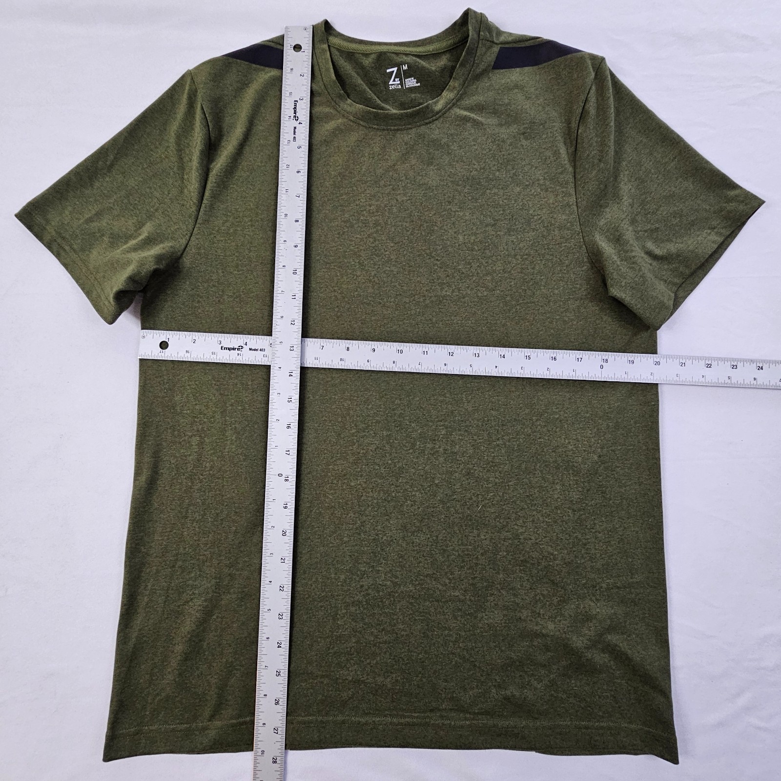 Z by Zella Green Short Sleeve Polyester Spandex Performance T-Shirt Men's M gallery