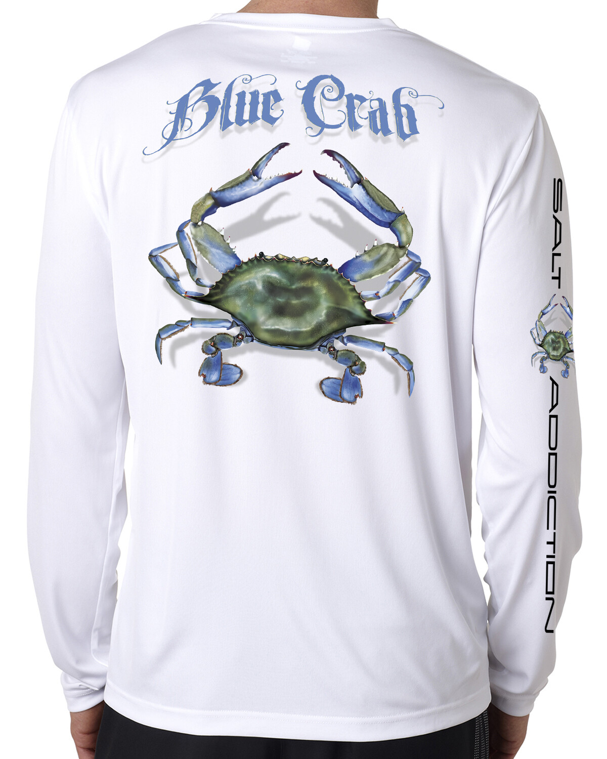 Salt Addiction Blue Crab t shirt long sleeve microfiber saltwater uv 50+ gallery