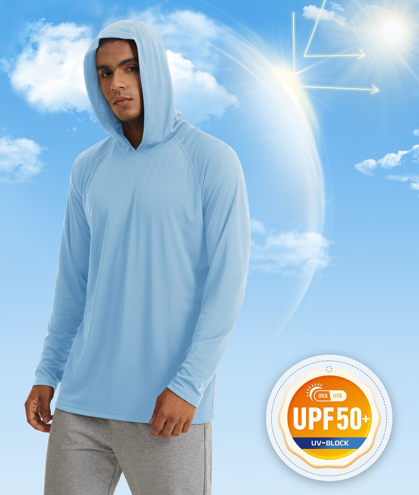 UPF50+ Men's Hoodie Sun Shirts Long Sleeve Skin Protection Outdoor Fishing Tops gallery