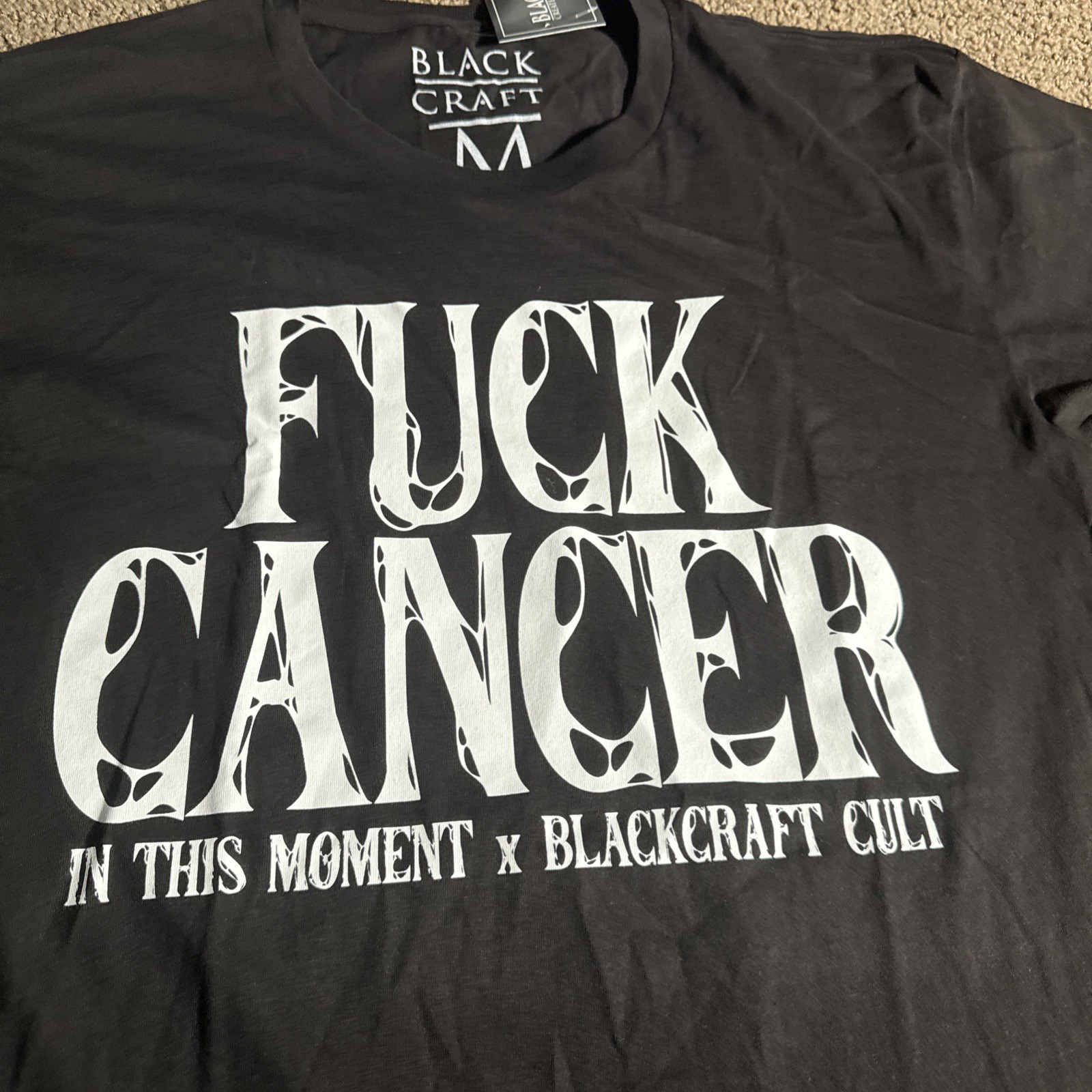 Black Craft Cult Graphic Tee T-Shirt Size M Black F*** Cancer gallery